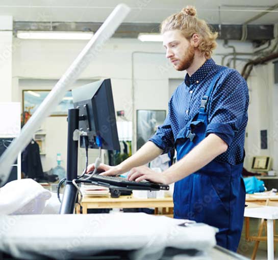Apparel Manufacturing Man Uses ERP